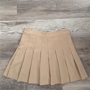 Sunday Best Beige Pleated Mini Skirt